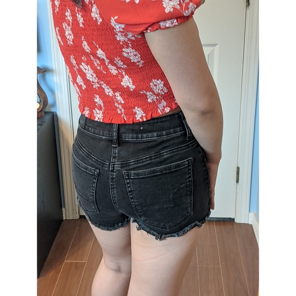 3/$20! AE Super Super Stretch Denim Lace Shorts - Picture 13 of 14
